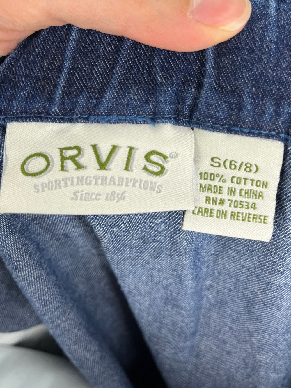 Orvis Denim Maxi Skirt Womens Size Small Medium Wash Jean Pockets 100% Cotton - Picture 5 of 7